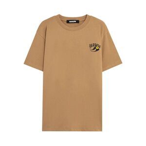 BARROW Men's Graphic Print Short Sleeve T-Shirt Men Beige T-Shirts